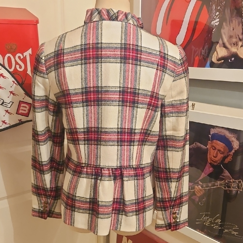 Talbots Cream And Red Plaid Blazer - Picture 4 of 8